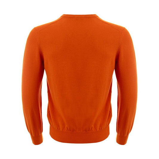 Elegant Orange Cotton Sweater for Men