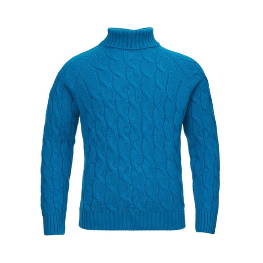 Elegant Woolen Italian Blue Sweater