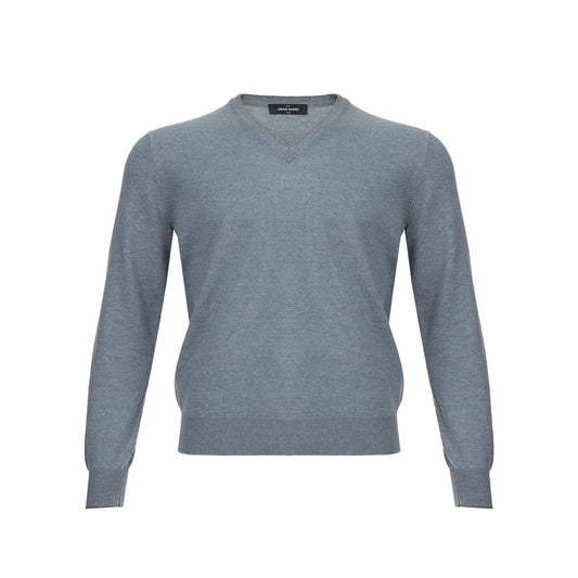 Elegant Gray Cashmere Men's Sweater