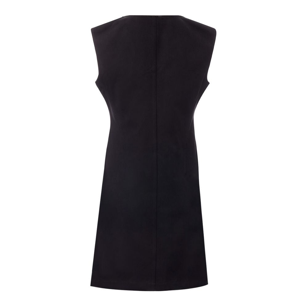 Elegant Black Viscose Dress Essentials