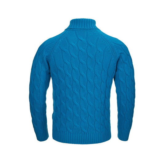 Elegant Woolen Italian Blue Sweater