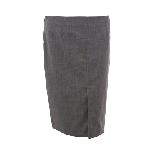 Elegant Gray Wool Skirt