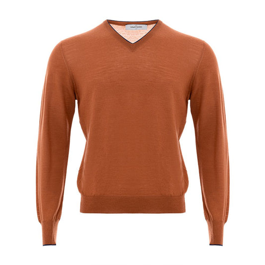 Chic Woolen Orange Sweater for Sophisticated Style
