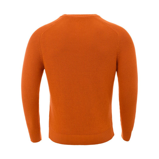 Sumptuous Orange Cotton Sweater for Men