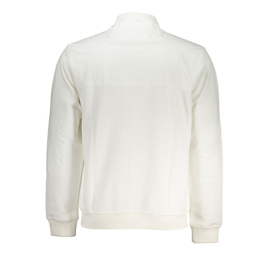 Sleek White Long Sleeve Zip Sweatshirt