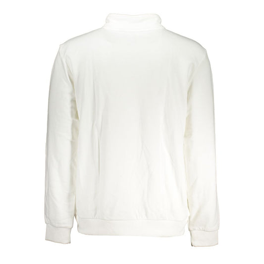 Elegant White Contrast Zip Sweater