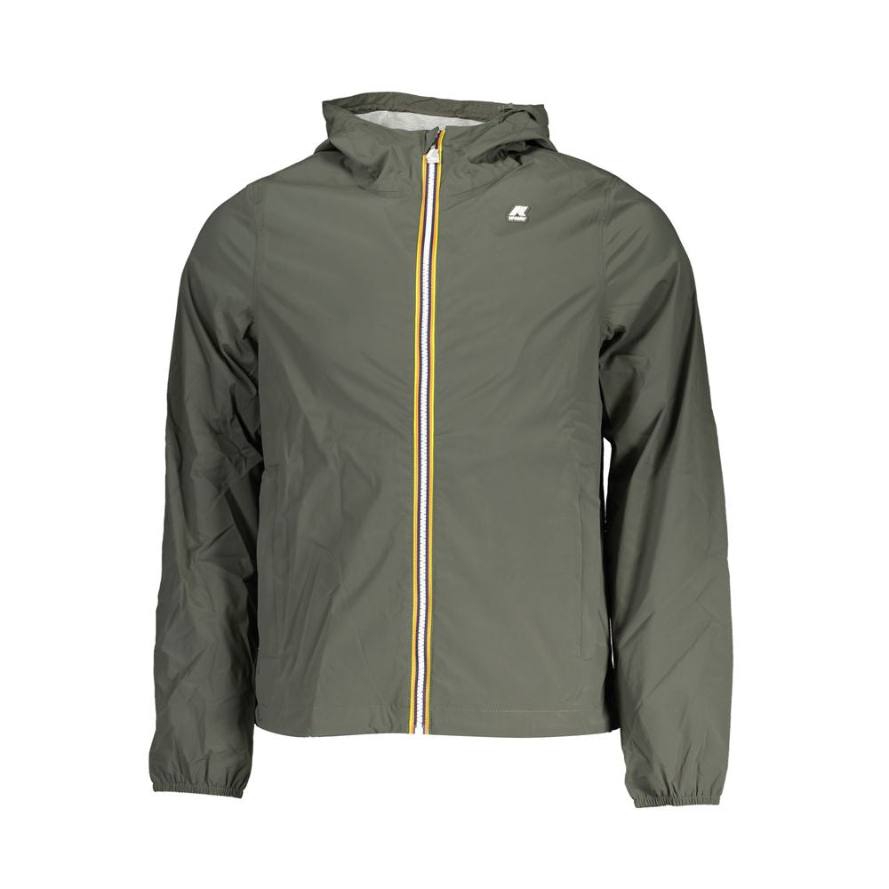 Sleek Green Hooded Sports Jacket