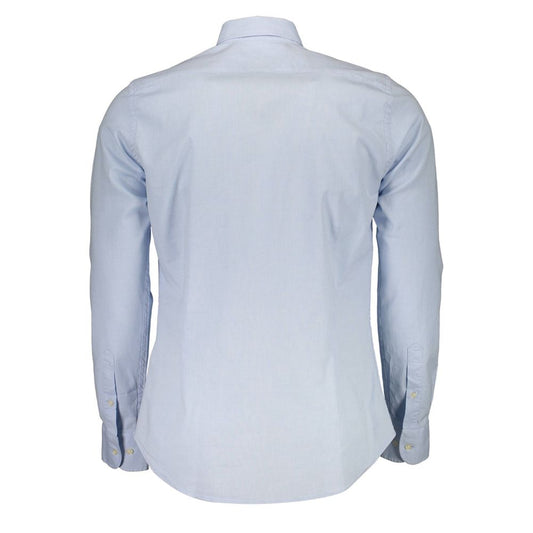 Sleek Slim Fit Long Sleeved Shirt in Light Blue
