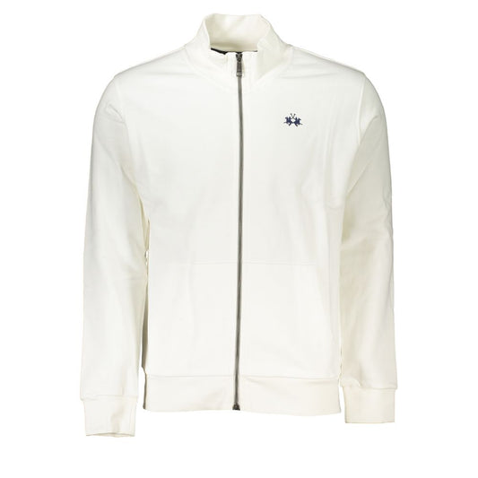 Elegant White Fleece Sweatshirt - Regular Fit