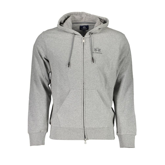 Elegant Gray Hooded Sweatshirt for Men