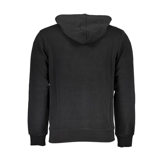 Sleek Hooded Cotton Sweatshirt in Black