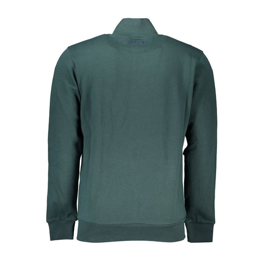 Elegant Green Fleece Sweatshirt with Embroidery