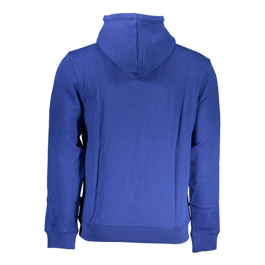Chic Blue Hooded Sweatshirt with Logo Print
