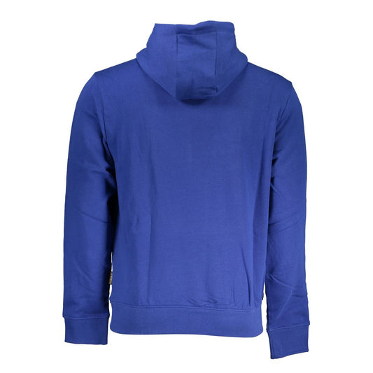 Chic Blue Hooded Long Sleeve Sweatshirt