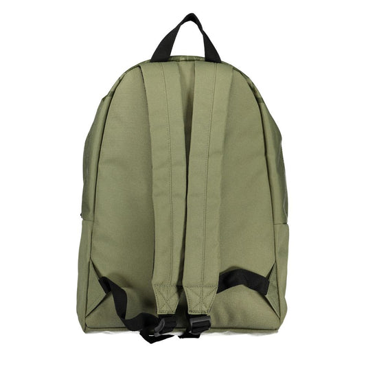 Green Cotton Backpack with Contrast Details