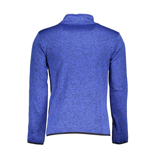 Sleek Blue Long Sleeve Zip Sweatshirt