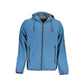 Chic Blue Soft Shell Men's Jacket with Hood
