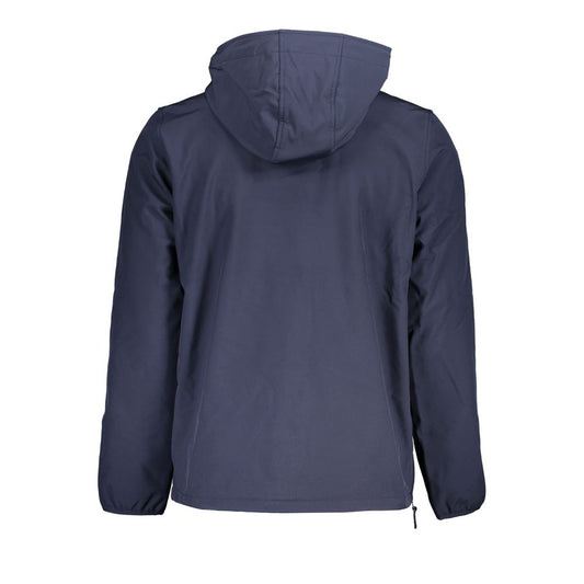 Sleek Soft Shell Hooded Jacket in Bold Blue