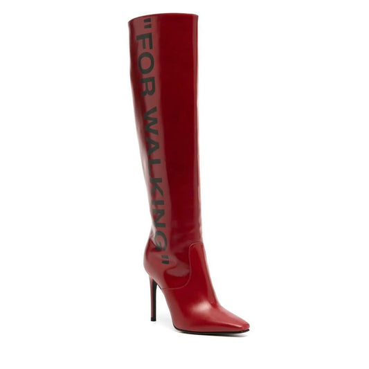Chic Scarlet Patent Leather Stiletto Boots