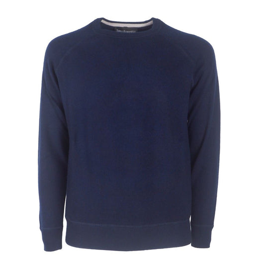 Elegant Dark Blue Cashmere Sweater