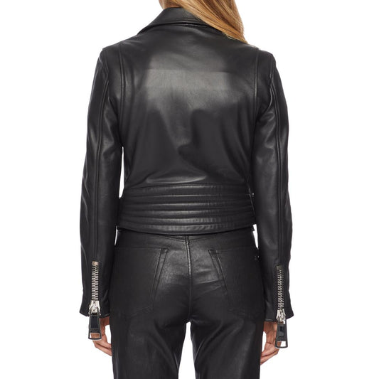 Chic Asymmetric Leather Biker Jacket