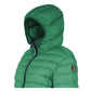 Chic Hooded Down Nylon Jacket in Lush Green