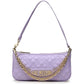 Chic Purple Faux Leather Shoulder Bag