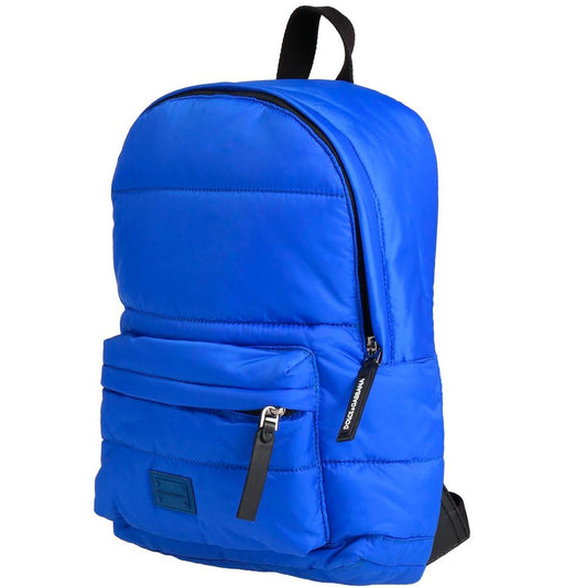 Elegant Blue Nylon Backpack for Sophisticated Style