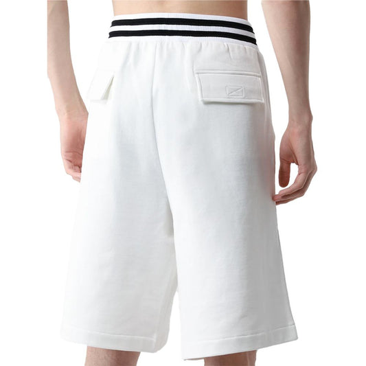 Elegant White Cotton Shorts with Logo Detail