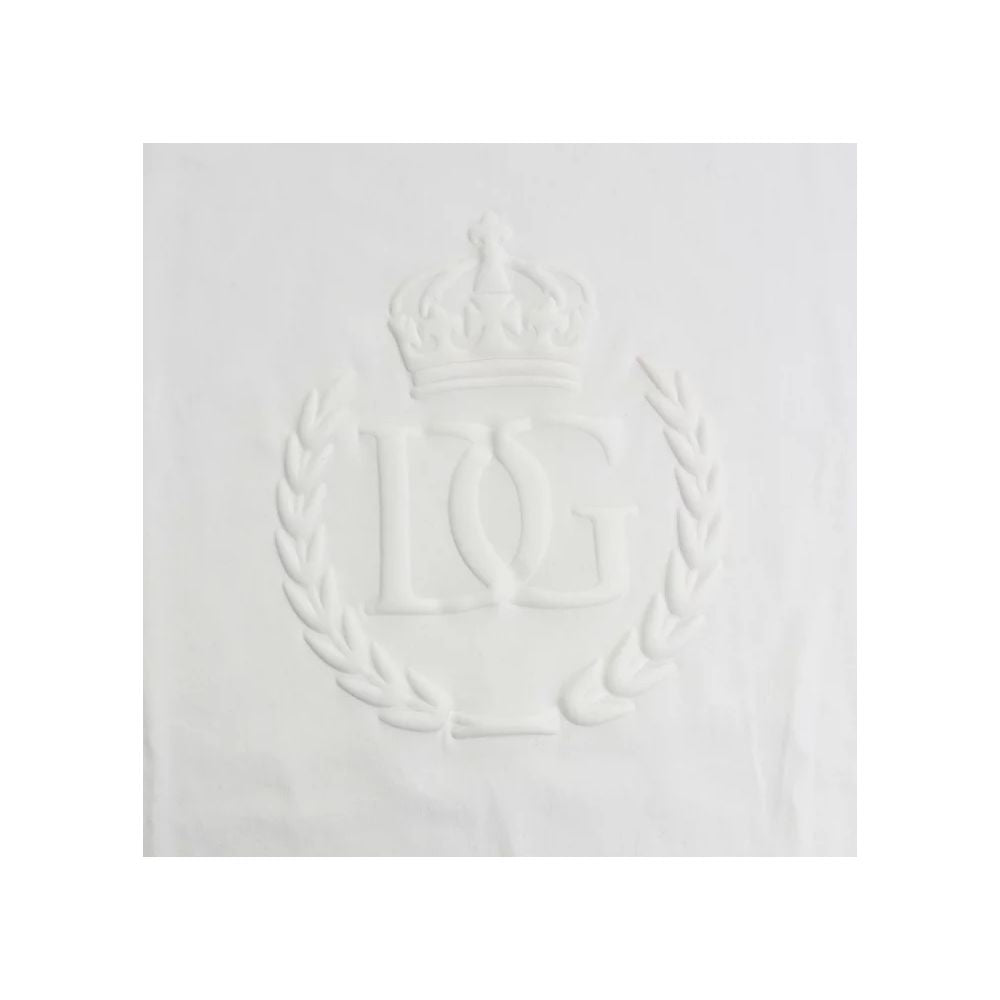 Embossed Logo White Cotton Tee