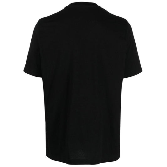 Black Cotton Tee with Vibrant Chest Print