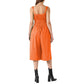 Chic Orange Cotton Sleeveless Tracksuit Dress