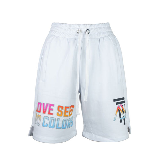 Chic Drawstring Cotton Shorts in White