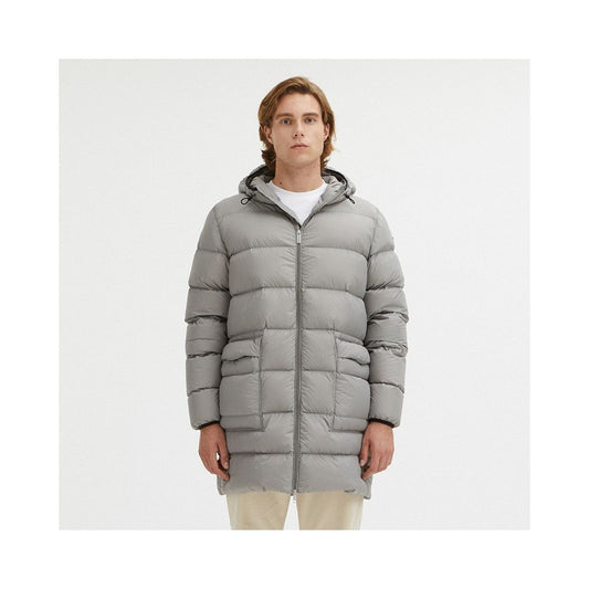 Sleek Dove Grey Centogrammi Hooded Jacket