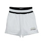 Chic White Stretch Shorts with Logo Print