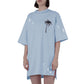Elegant Cotton T-Shirt Dress in Light Blue