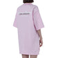 Chic Pink Cotton T-Shirt Dress with Unique Print