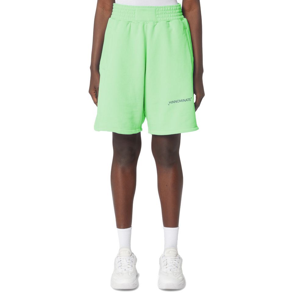 Chic Green Cotton Bermuda Shorts with Logo