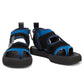 Chic Neoprene and Suede Sandals in Blue