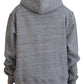 Gray Logo Printed Hooded Women Long Sleeve Sweater