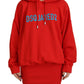 Red Logo Print Cotton Hoodie Sweatshirt Sweater