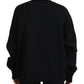 Black Cotton Printed Women Long Sleeve Sweater