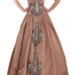 Crystal Pink Silk Chandelier Ball Gown Dress