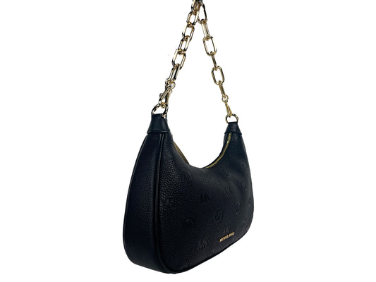 Cora Large Black Pouchette Chain Shoulder Crossbody Bag