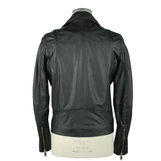 Sleek Black Leather Jacket for Men