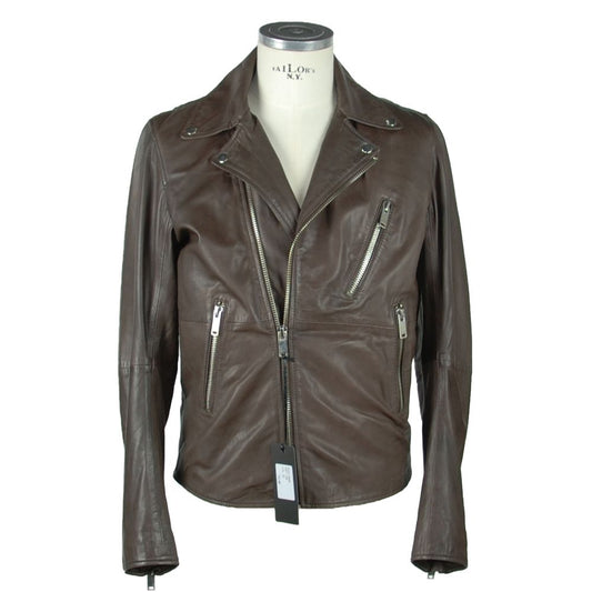 Refined Brown Leather Jacket