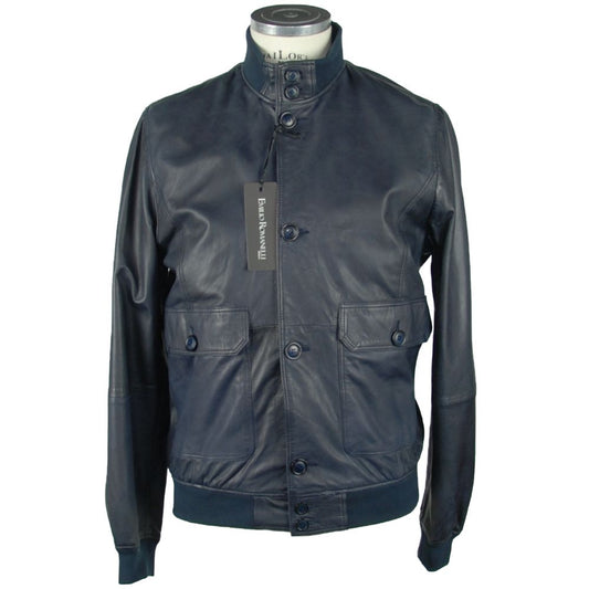 Sapphire Leather Elegance Jacket