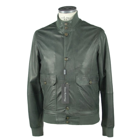 Elegant Green Leather Jacket