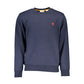 Sleek Blue Organic Cotton Crewneck Sweater
