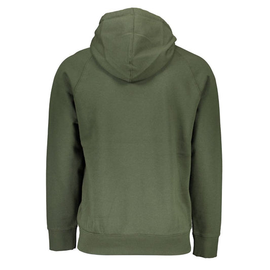 Green Hooded Sweatshirt with Contrast Detail